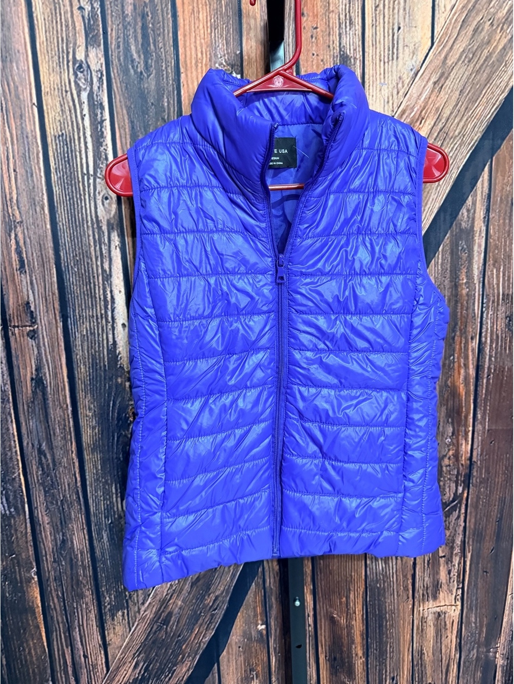 Active USA Women's Medium Blue Quilted Puffer Vest
